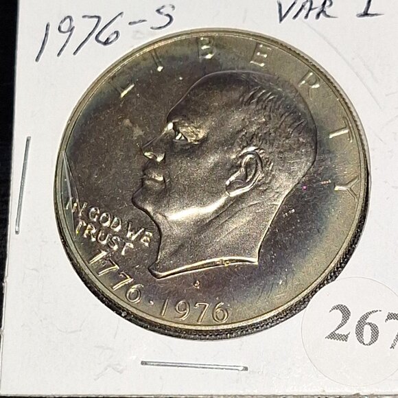 1976 Ike Dollar, Kennedy Half and Quarter.. Uncirculated.. In Protective Sleeves - Picture 3 of 6